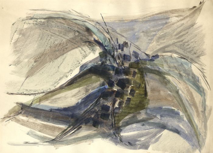 Birgit Skiold (1923-1982) - Watercolour, Abstract Form