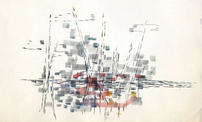 Birgit Skiold (1923-1982) - Watercolour, Abstract Composition
