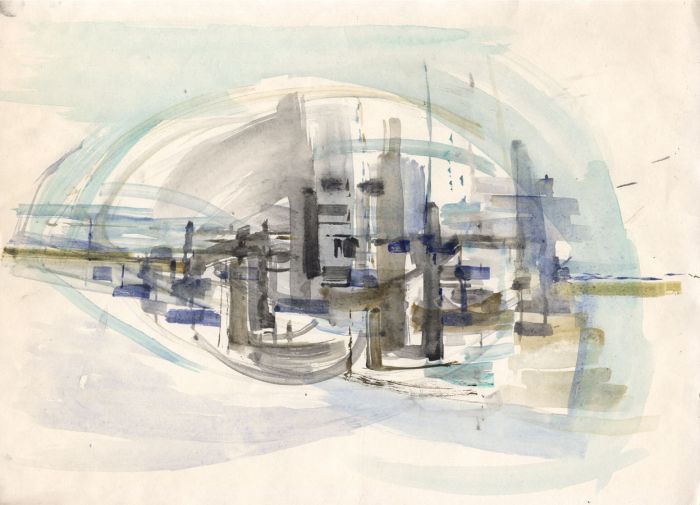 Birgit Skiold (1923-1982) - Watercolour, Abstract Composition
