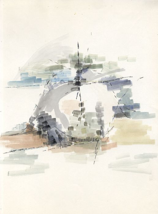 Birgit Skiold (1923-1982) - Watercolour, Abstract Composition