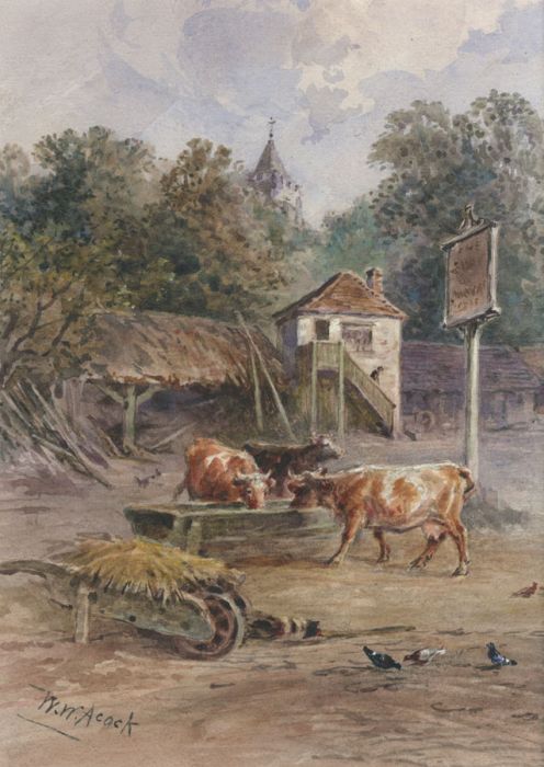 W.W. Acock - Signed Late 19th Century Watercolour, Farmyard Scene