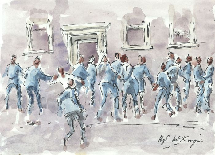 Hugh McKenzie (1909-2005) - Signed Mid 20th Century Watercolour, Men in Uniform