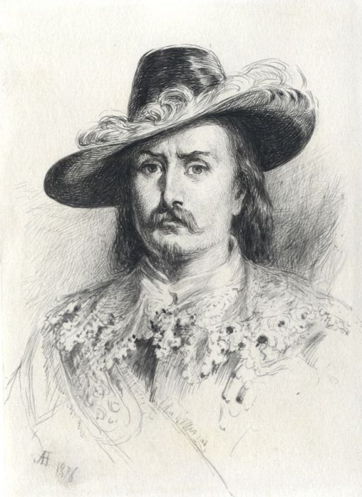 John Adam Houston RSA (1812-1884) - Pen and Ink Drawing, Officer of the Watch