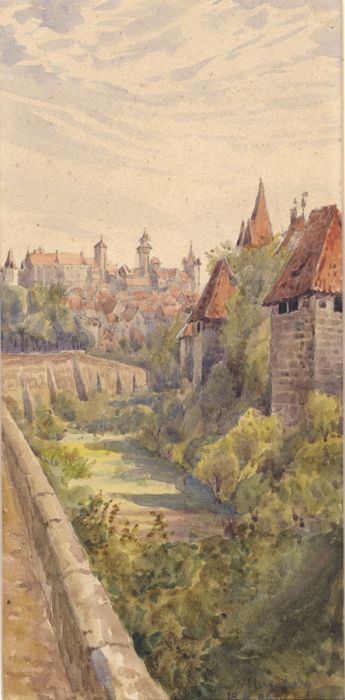 F. Livesay - 1896 Watercolour, Nuremberg