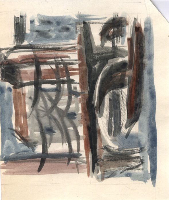 Birgit Skiold (1923-1982) - Watercolour, Abstract Composition