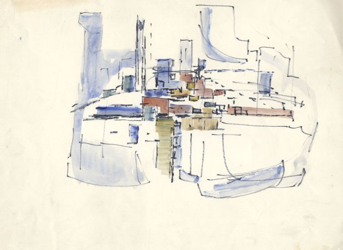 Birgit Skiold (1923-1982) - Watercolour, Abstraction