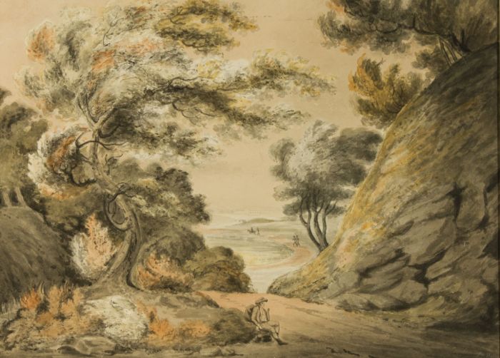 Manner of William Payne - Early 19th Century Watercolour, Man Resting on Path