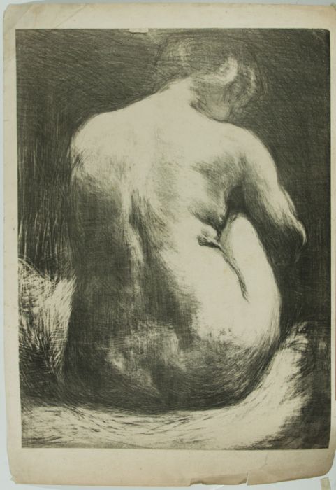Louise C. Blair (b.1958) - Large Contemporary Linoprint, Hunched Nude
