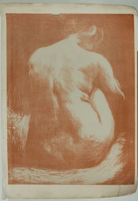 Louise C. Blair (b.1958) - Large Contemporary Linoprint, Hunched Nude