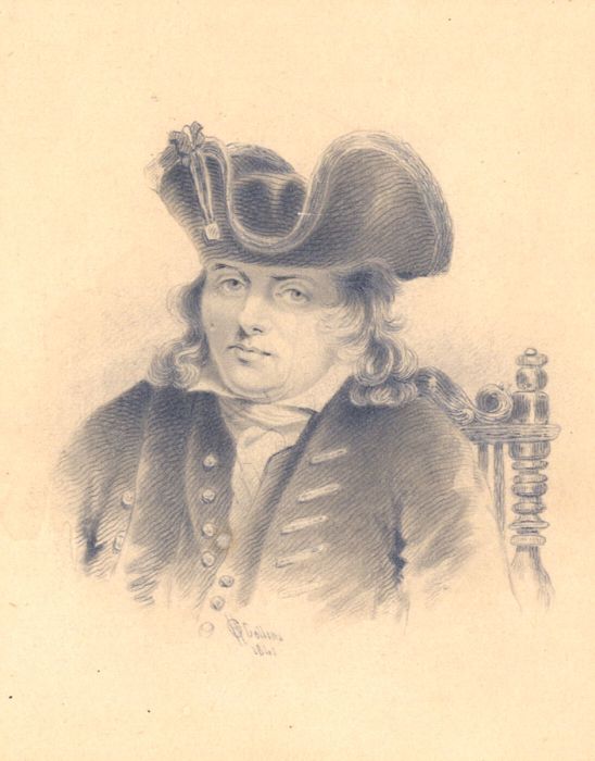 H. Collins - Signed 1841 Graphite Drawing, Portrait of a Gentleman