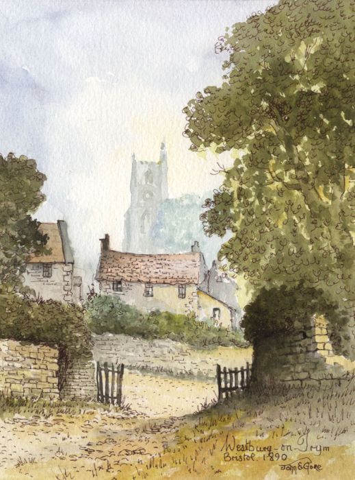 John E. Gore - Signed 1890 Watercolour, Westbury-on-Trym
