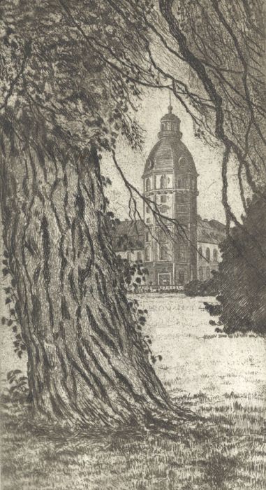 W. Firger - Signed Mid 20th Century Etching, Building View