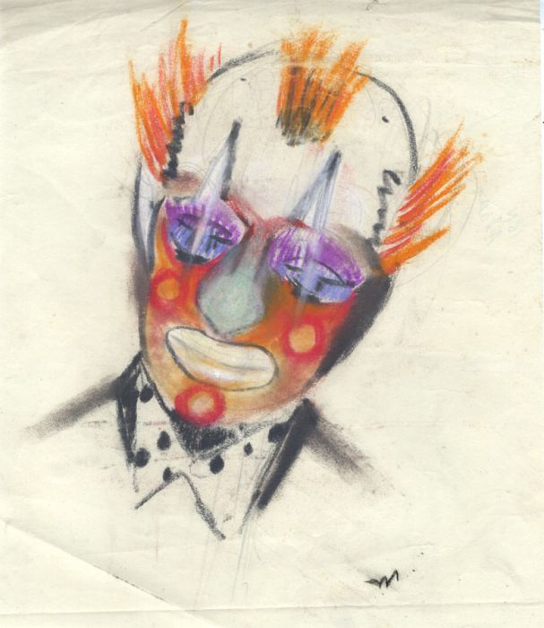 Gilbert Adams FRPS (1906-1996) - Mid 20th Century Pastel, Study of a Clown