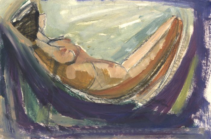 Gilbert Adams FRPS (1906-1996) - Mid 20th Century Gouache, Reclining Nude
