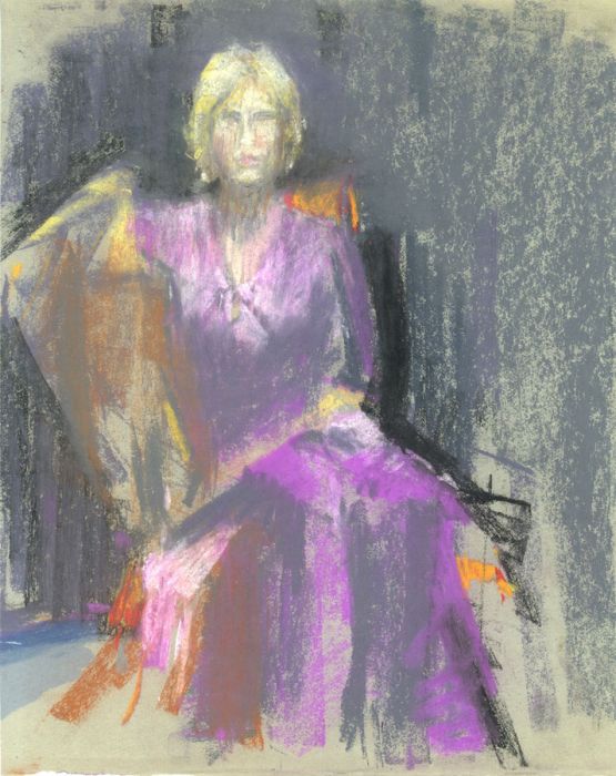 Gilbert Adams FRPS (1906-1996) - Pastel, Three Quarter Length Portrait