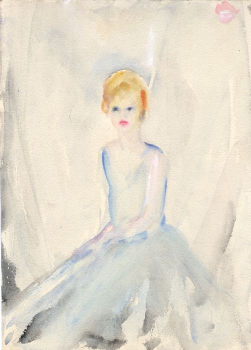 Gilbert Adams FRPS (1906-1996) - Watercolour, Portrait of a Ballet Dancer