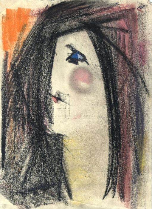 Gilbert Adams FRPS (1906-1996) - Pastel, Expressionist Head Study