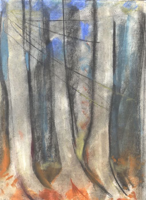 Gilbert Adams FRPS (1906-1996) - Pastel, Abstracted Forrest Landscape