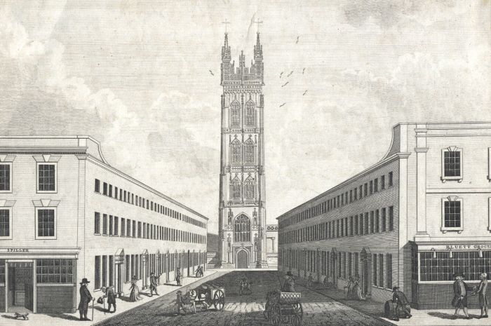 A. Marsingall - 1791 Engraving, Tower of St Mary Magdalen's Church, Taunton