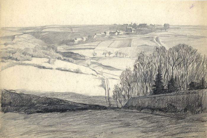Hans James Berthold (b.1884) - 1918 Charcoal Drawing, Wancennes