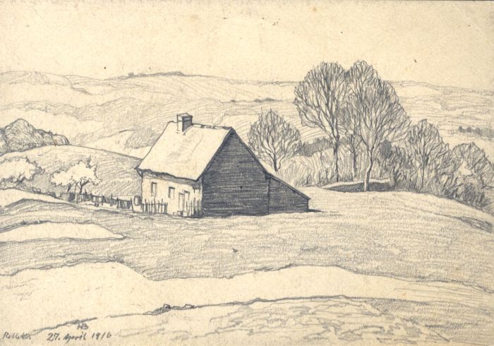Hans James Berthold (b.1884) - 1916 Graphite Drawing, Cottage View