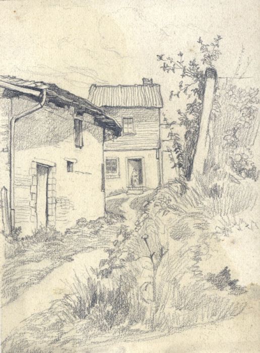 Hans James Berthold (b.1884) - Early 20th Century Charcoal Drawing, House View