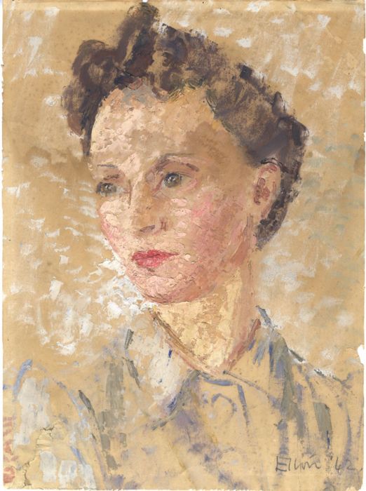 Elvin - 1942 Oil, Portrait of a Lady