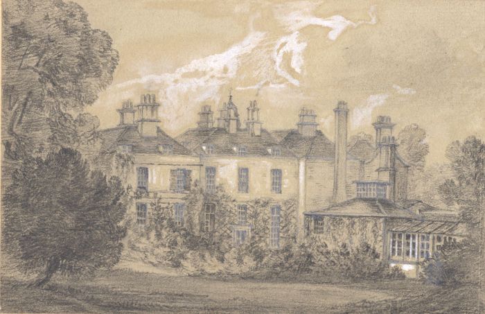 English School c.1850 Graphite Drawing - Pembury Cottage