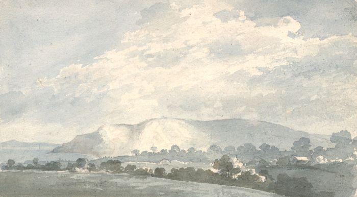 English School 1847 Watercolour - Bossington Hill Porlock