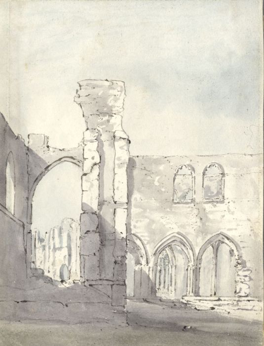English School c.1850 Watercolour - Castle Ruins