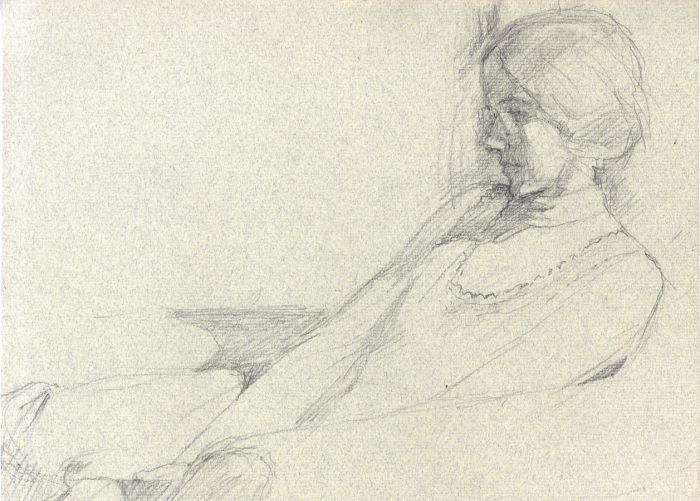 Maurice Feild (1905-1988) - Charcoal Drawing, Portrait of a Woman