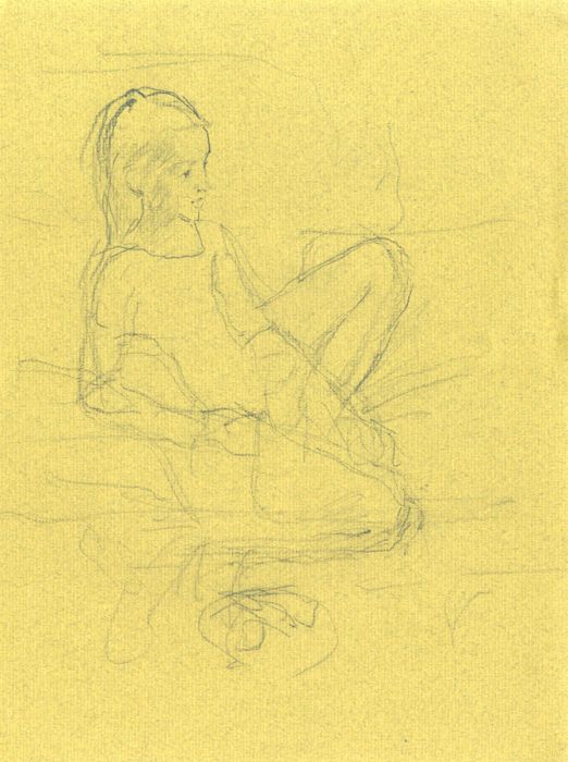 Maurice Feild (1905-1988) - Charcoal Drawing, Portrait of a Girl