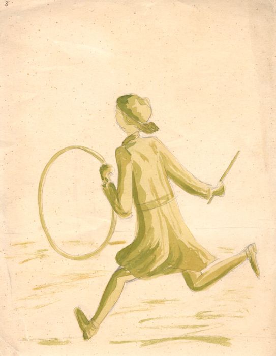 V.E. Perry - 1810 Watercolour, Man with Wheel