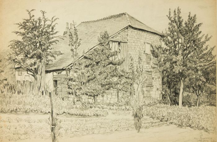 Hans James Berthold (b.1884) - Signed 1914 Charcoal Drawing, Acy-Romance, France