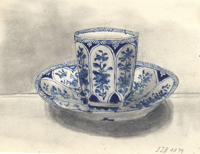 Jean Jacques Haakman - 1879 Watercolour, Study of a Teacup