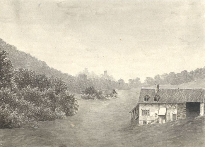 Jean Jacques Haakman - Late 19th Century Watercolour, Houses in a Landscape