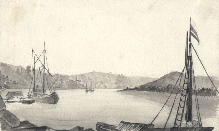 Jean Jacques Haakman - Late 19th Century Watercolour, Lake Landscape