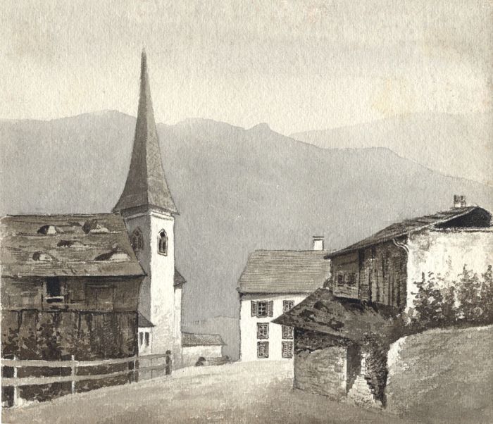 Jean Jacques Haakman - Late 19th Century Watercolour, Alpine Town Scene