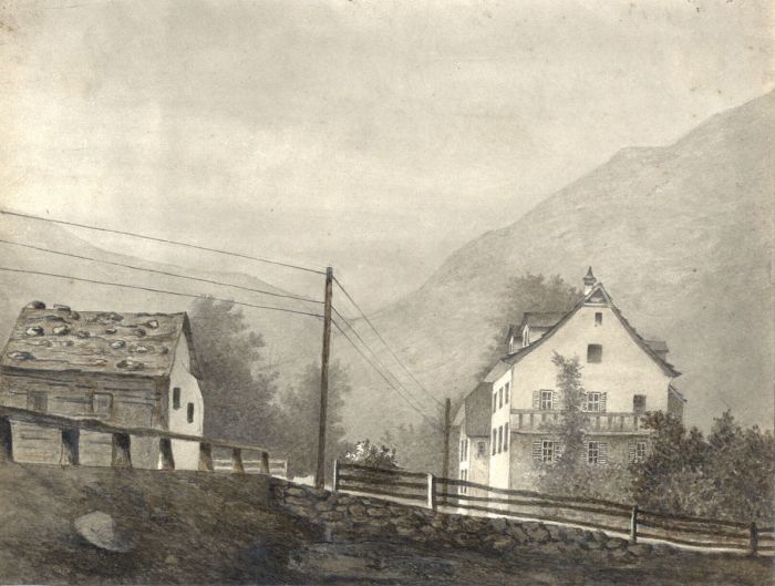 Jean Jacques Haakman - Late 19th Century Watercolour, Houses in the Mountains