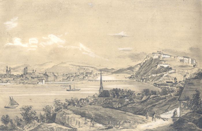 Jean Jacques Haakman - Late 19th Century Graphite Drawing, Town and River