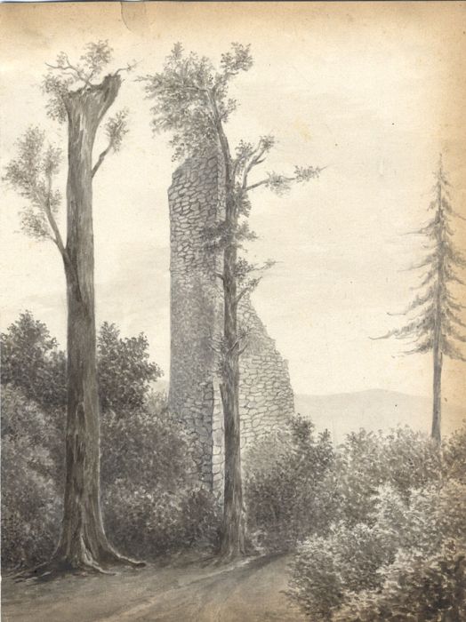 Jean Jacques Haakman - Late 19th Century Watercolour, Trees and Ruin