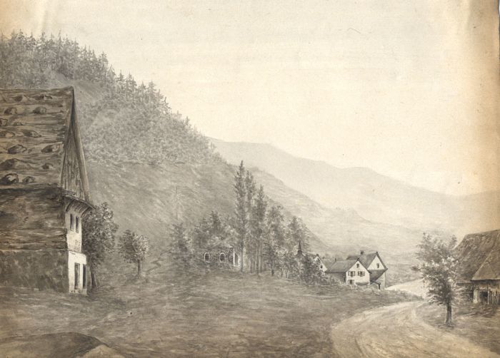 Jean Jacques Haakman - Late 19th Century Watercolour, Houses in a Landscape
