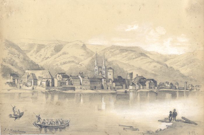 Jean Jacques Haakman - 1872 Graphite Drawing, View of Lucerne