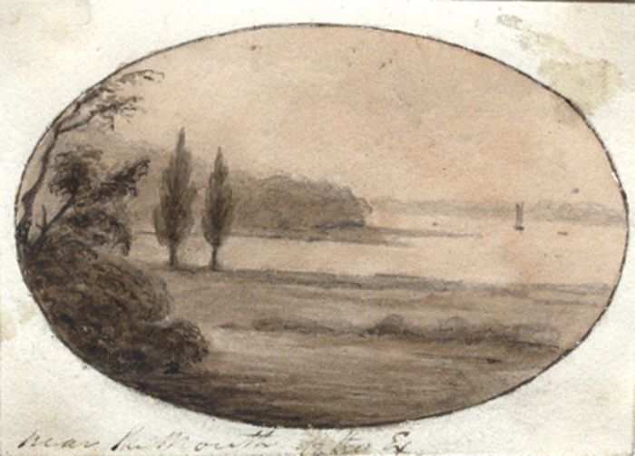 M. S. Jeffs - Fine Miniature Early 19th Century Pen and Ink Drawing, Rive Exe