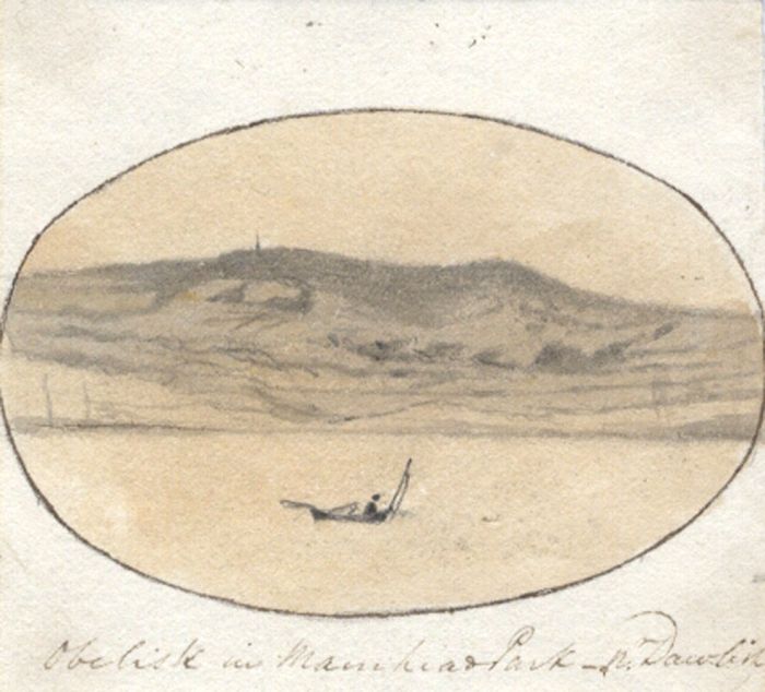 M. S. Jeffs - Fine Miniature Early 19th Century Pen and Ink Drawing, Nr. Dawlish
