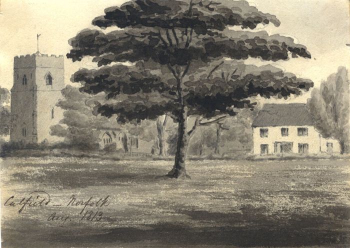 M. S. Jeffs - Fine 1813 Pen and Ink Drawing, Catfield, Norfolk