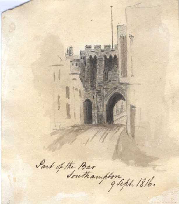M S Jeffs - Fine 1816 Graphite and Wash Drawing, Southampton Street View