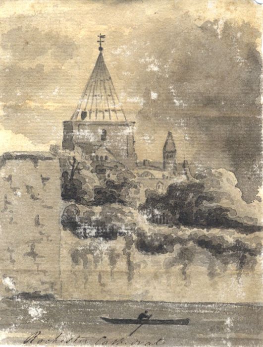 M. S. Jeffs - Fine Early 19th Century Pen and Ink Drawing, Rochester Cathedral