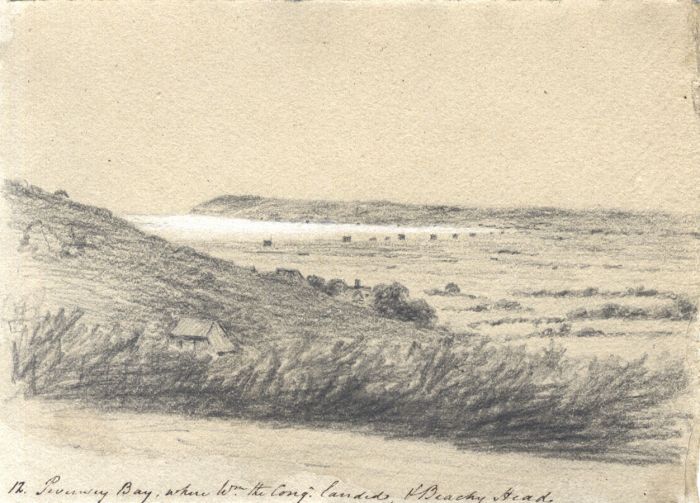M. S. Jeffs - Fine Early 19th Century Graphite Drawing, Pevensey Bay