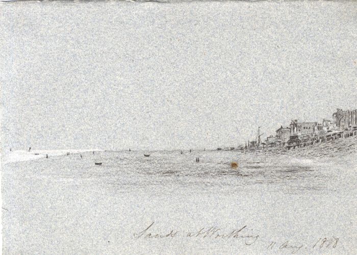 M. S. Jeffs - Fine 1818 Graphite Drawing, Sands at Worthing. 